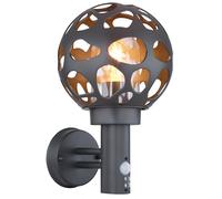 Lampe d'extérieur avec détecteur de mouvement applique anthracite avec détecteur de mouvement Applique d'extérieur boule d'extérieur, design trou, acier inoxydable ALU, H 32,7 cm