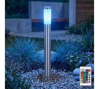 Lampe d'allée Lampe d'extérieur à intensité variable avec télécommande LED Lampe de jardin Lampe d'extérieur en acier inoxydable, changement de couleur RGB, 8,5W 806lm blanc chaud, DxH 7,6x80 cm