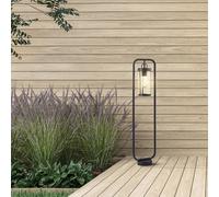 Lampe d'extérieur BRILLIANT Sidney, 85 cm, en métal noir/transparent et verre