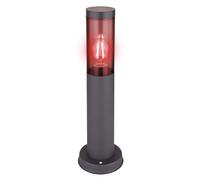 Lampe d'extérieur de chemin d'accès lampadaire en acier inoxydable anthracite, fumée, contrôle par application dimmable, 1x Smart RGB LED 10W 806Lm, DxH 7,6x45cm