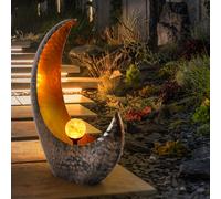 Lampe Solaire Croissant de Lune Solaire Extérieur Décoration de Jardin Lampe LED Extérieur, Effet de lumière sur pied, 1x LED Blanc Chaud, L x l x H 37,5x13,5x45 cm, Patio Jardin