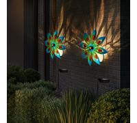 Lampe D'Extérieur Éolienne Solaire LED de Jardin Verre Solardeko Coloré H 50 CM