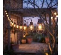 Guirlande lumineuse solaire à LED, lampe solaire d'extérieur, décoration de jardin, style rétro, métal rouille, 20x LED blanc chaud, L 200 cm