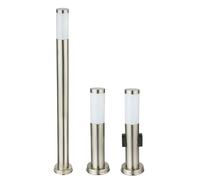 Lampe d'extérieur lampadaire avec douilles douilles extérieures lampe de pied lampadaire acier inoxydable, lampadaire 1x 110cm 1x 45cm, 1x lampe à douille 45cm, douille E27, lot de 3