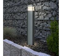 Lampe d'extérieur lampadaire lampadaire borne d'éclairage, jardin IP44 résistant aux intempéries, acier inoxydable argent, 1x douille E27, DxH 10,2x60cm