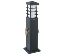 Lampe d'extérieur lampadaire lampadaire de jardin douilles en acier inoxydable lampe de base extérieur anthracite, acier inoxydable plastique, IP44, 1x E27, LxlxH 12,4x12,4x45 cm