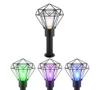 Lampe d'extérieur, lampadaire, lampe de chemin, lampe de terrasse, lampe de jardin, acier inoxydable, métal noir, contrôle par application dimmable CCT, Smart RGB LED 8,5W 806Lm, L 22,5 cm