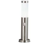 Lampe d'extérieur lampadaire lumière chemin lumineux piédestal lumière jardin, détecteur de mouvement IP44, acier inoxydable opale, 1x LED 8W 500Lm 3000K, DxH 12,7x45cm