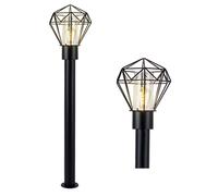 Lampe d'extérieur, lampe de chemin, lampe de terrasse, lampadaire industriel, lampe à pied en acier inoxydable noir, 1x E27, LxH 22,5x100 cm