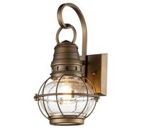Lampe d'extérieur lampe de façade applique murale lanterne verre clair aluminium laiton E27