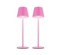 Lampe d'extérieur Lampe de table Batterie Touchdimmer Rehausse bouteille CCT, rose, USB-C, LED 3W 200Lm blanc chaud froid, DxH 11,5x36 cm, 2er Set