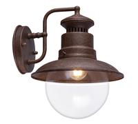 Lampe d'extérieur Lampe murale d'extérieur Lampe de façade Lampe de porte d'entrée Lampe murale d'extérieur, verre acier, couleur rouille, LxHxP 21,5 x 27 x 24,7 cm