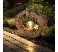 Lampe Solaire Lampe D'Extérieur Lampe de Jardin Exotique Optique Bois Braun LED