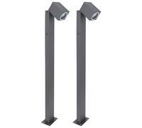 Lampe d'extérieur Lampes d'allée noir Jardin Lampadaire extérieur Terrasse debout, orientable, 1x GU10, LxLxH 11,5x7,2x80 cm, set de 2