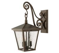 Lampe d'extérieur lanterne applique acier verre bronze H 50,2 cm IP44 1x E27 1 flamme