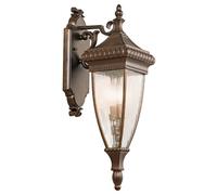 Lampe d'extérieur lanterne applique métal goutte de pluie H 64,1 cm 2 flammes bronze antique