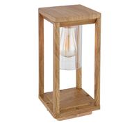 Lampe d'extérieur lanterne d'extérieur aspect bois avec capteur crépusculaire résistant aux intempéries IP44, aluminium plastique, 1x douille E27, LxlxH 15x15x35 cm