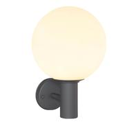 Lampe d'extérieur LED Applique de jardin en acier inoxydable Lampe de façade Boule de verre blanche, acier inoxydable anthracite,10,5W 1055lm blanc chaud, DxH 25x37 cm