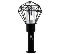Lampe d'extérieur LED avec détecteur de mouvement Lampe de jardin en acier inoxydable Lampadaire avec détecteur de mouvement, noir grille diamant, 1x 7W 806Lm blanc chaud, LxLxH 22,5x25,5x50 cm