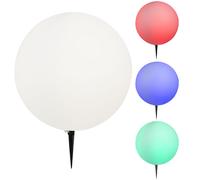 Lampe d'extérieur LED intelligente à intensité variable, boule enfichable, lampe de jardin avec boules lumineuses électriques pour le jardin, changement de couleur RVB, piquet de terre blanc, 8,5 W 80