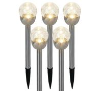 Lampe d'extérieur LED, lampe à brancher, lampe de jardin, IP44, argent, acier inoxydable, H 24,5 cm