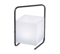 Lampe d'extérieur noire lampe de table LED télécommande, RGB changement de couleur cube blanc IP44, 1x LED 1W 50lm blanc chaud, LxPxH 17,6x17,6x29 cm