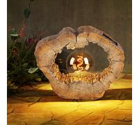 Lampe Solaire Décoration de Jardin D'Extérieur Optique Bois Exotique Retro LED