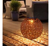Lampe d'extérieur, lampe solaire, lampe solaire, lampe de jardin, lampe à brancher, lampe de chemin, piquet de sol à batterie IP44, boule orientale, 1x LED blanc chaud, DxH 28,5x40cm