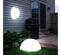 Lampe D'Extérieur Solaire Jardin Sphérique Applique Murale LED Demi-Boule 2x