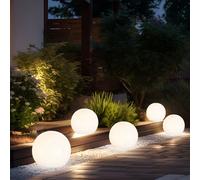 Boule lumineuse solaire 10 cm boule lumineuse solaire jardin LED décoration de jardin boule solaire pour extérieur petit, durée d'éclairage environ 6-8 heures, H 38 cm, lot de 5