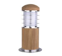 Lampe d'extérieur sur pied en bois de teck / Acier inoxydable E27 40 W Poole Garden Zone