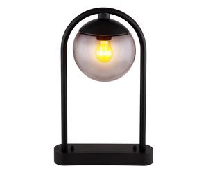 Lampe d'extérieur sur pied LED Lampe de terrasse Lampe d'extérieur sur pied Boule en verre, IP44 rétro, métal noir fumé, 1x E27 filament LED, HxLxÜ 50x20x32cm