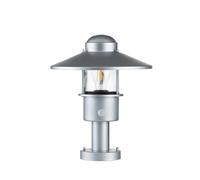 Lampe d'extérieur sur socle avec détecteur, argentée, E27, 60 W, Klampenborg Elstead
