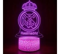 Lampe d'illusion 3D VORMOR Veilleuse Tactile 7 Couleurs avec Télécommande - Real Madrid CF Multicolore G