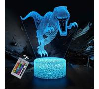 Lampe Dinosaure, Veilleuse Dinosaures 3D pour Enfants Garçons, 16 Couleurs Smart Touch et télécommande, Dimmable LED Veilleuse pour
