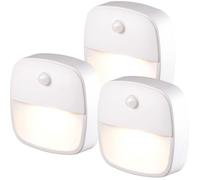 Lampe d'intérieur avec détecteur de mouvement, lot de 3 veilleuses LED, veilleuses d'escalier pour couloir, chambre, placard, blan