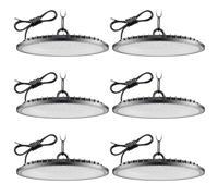 Lampe Eclairage Atelier 200W 6 Pièce,6500K Blanc Froid UFO Lampe Atelier avec 50cm Chaine,20000LM Super Brillant Plafonnier LED Garage,IP65 Étanche Éclairage de Plafond pour Garage Entrepôt Usine