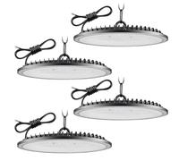 Lampe Eclairage Atelier 300W 4 Pièce,6500K Blanc Froid UFO Lampe Atelier avec 50cm Chaine,30000LM Super Brillant Plafonnier LED Garage,IP65 Étanche Éclairage de Plafond pour Garage Entrepôt Usine