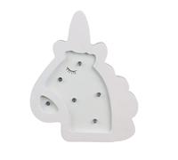 Lampe en bois enfant Licorne - H. 13 cm - Blanc