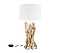 Lampe en bois flotté et abat-jour blanc, H55 cm 30x55x30cm Blanc