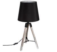 Lampe En Bois Trépied Runo - H. 58 Cm - Noir