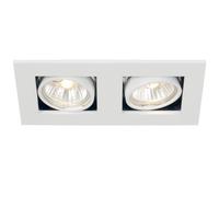 Lampe encastrable plafonnier plafonnier lampe de couloir lampe de salon luminaire encastrable, spots mobiles 2 ampoules, métal blanc, douilles GU10, Lxl 18,5x10cm