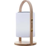 Lampe-enceinte Bluetooth sans fil - LUMISKY - WOODY PLAY - H37 cm - Poignée en bois - LED blanche et multicolore à intensité variable