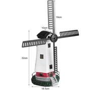 Lampe Énergie Solaire Forme Moulin À Vent Led Éclairage Rechargeable Lumière de Jardin Décoration Patio - LRFXRN-A0301