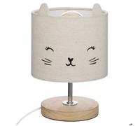 Atmosphera Lampe de table pour enfant motif chat "Toxey" Gris, H. 21 cm