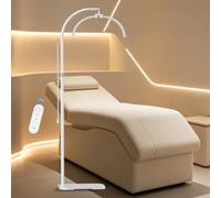 Lampe Extension de Cils LED Demi-Lune 22", Lampe Esthétique Professionnelle | Lampe LED sur pied Avec support pour téléphone-TêTe De Lampe Rotative à 360°, Pour Tatouages, Beauté, Manucure, Nail Art