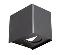 Lampe extérieure Lampe de façade Lampe murale noire Lampe de balcon Applique murale, LED 2x 2 watts 200Lm blanc chaud, LxlxH 10x10x11,5 cm