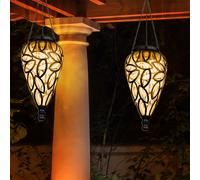 Lampe Extérieure Solaire de Jardin LED Lanterne Décorative Balcon 2er Set