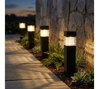 Lampe Extérieure Solaire Spots à Encastrer 4er Set Éclaboussures Gris Akku 4x