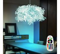 Lampe feuille plafonnier suspendu salon suspension moderne chambre, télécommande dimmable, 4x LED RGB 3.5W 320Lm, DxH 70 x 150 cm